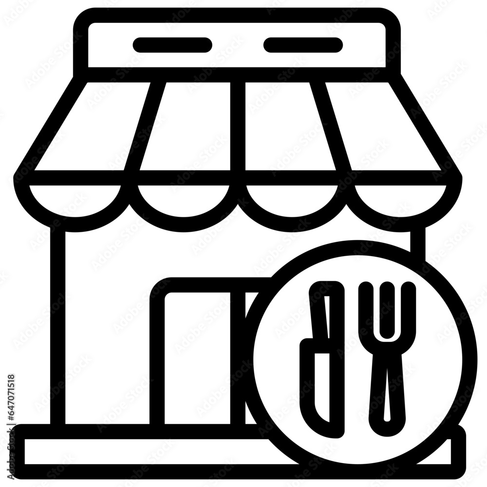 Food Courts Outline Icon Food Courts Outline Icon