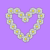 VECTOR ILLUSTRATION OF A HEART WITH FLOWERS, SLOGAN PRINT