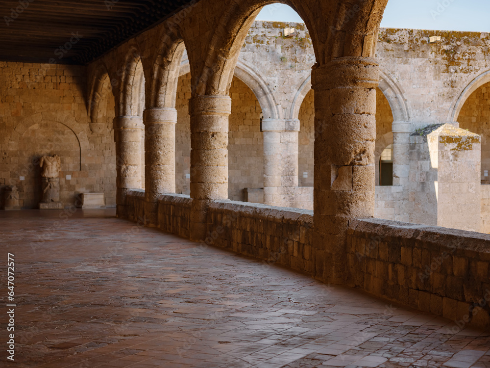 Rhodes, Greece - April 21, 2023: Archeological Museum of Rhodes Town Rhodes, Greece - April 21, 2023: Archeological Museum of Rhodes Town