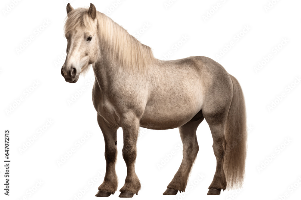 Fototapeta premium Highland Pony isolated on transparent background.