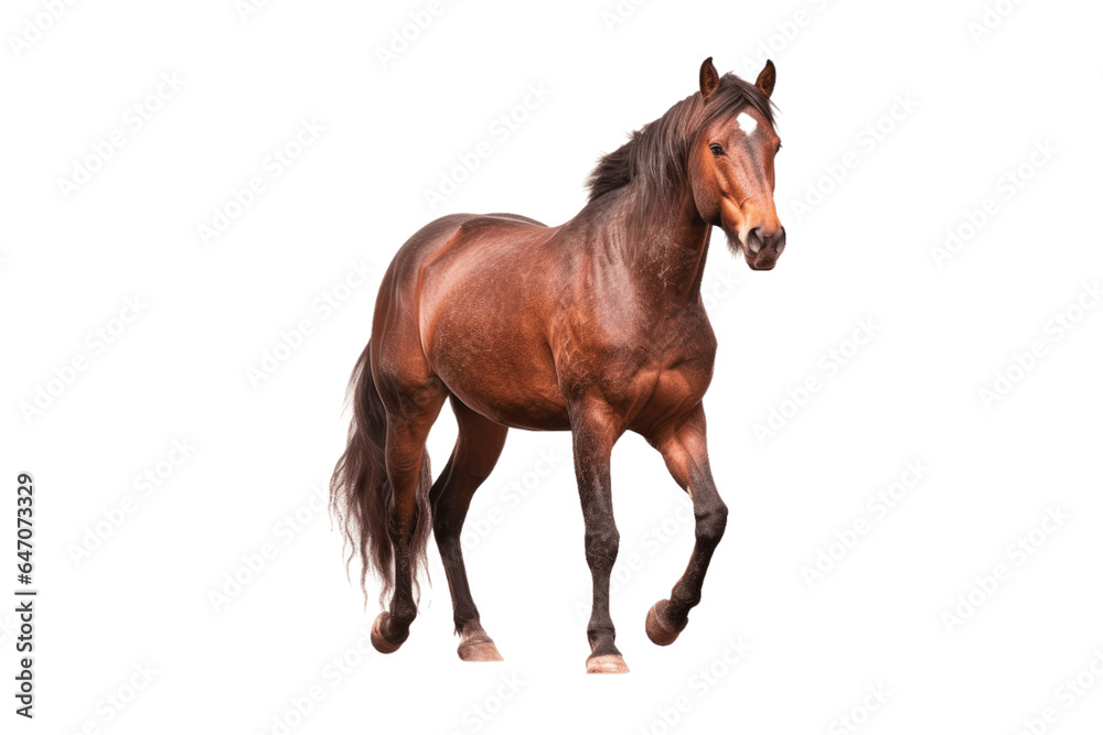 Fototapeta premium Mustang horse isolated on transparent background.