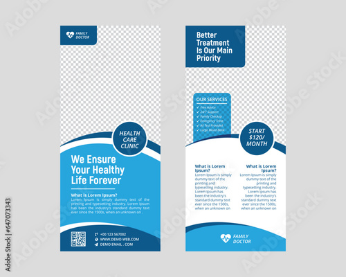 Modern clinic rack card flyer template