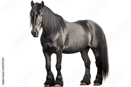 Percheron horse isolated on transparent background.
