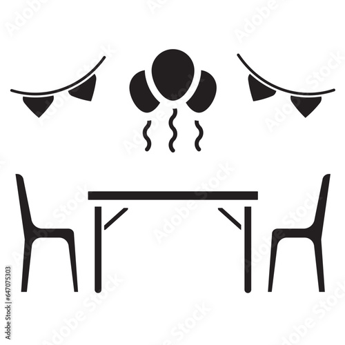 folding table decoration icon