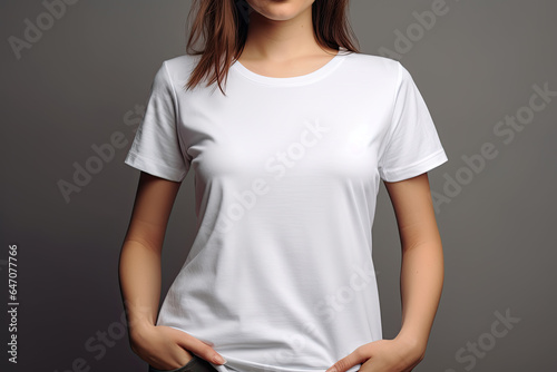 Young woman wearing white shirt mockup