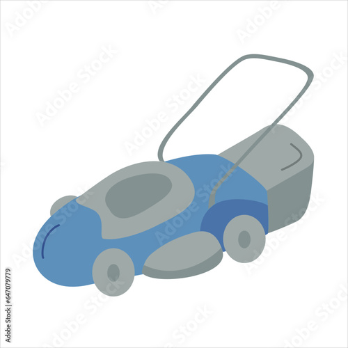 Vector color illustration of a lawn mower.