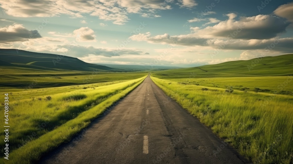 Beautiful environment with roads and grass