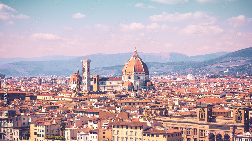 Panoramic view of Florence city- Tuscany in Italy