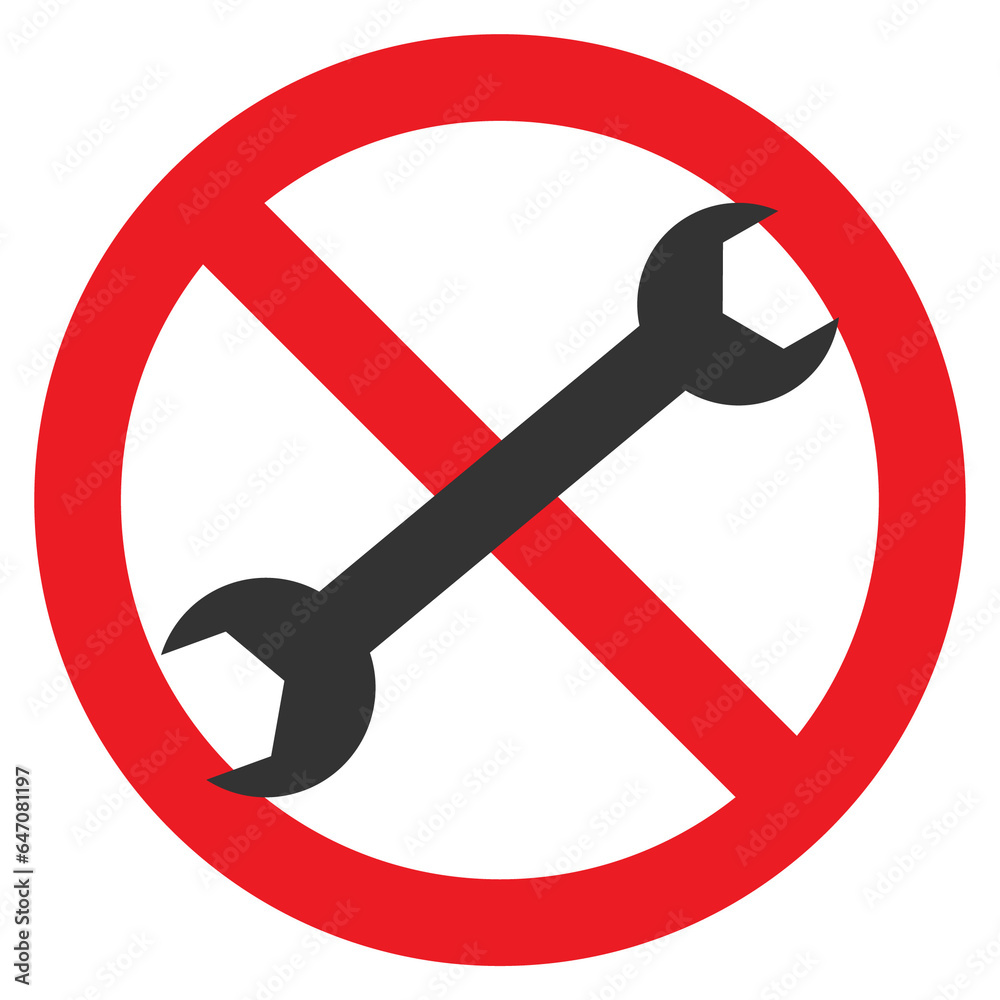 Vector illustration of repair is prohibited icon in dark color and transparent background(png). Vector illustration of repair is prohibited icon in dark color and transparent background(png).