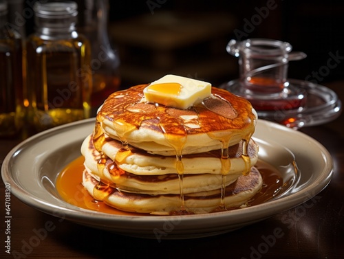 A stack of pancakes. Concept: delicious breakfast.
