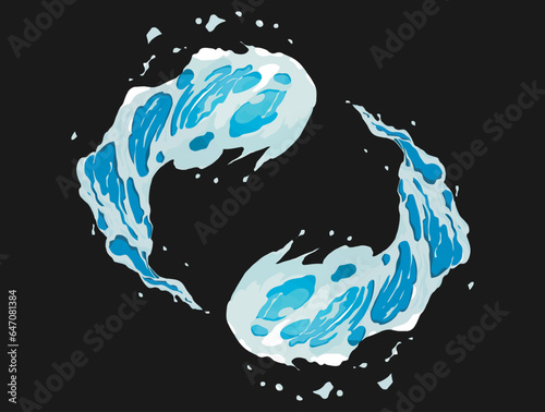 Illustration Of Water Circle Wave Design Isolated Vector 