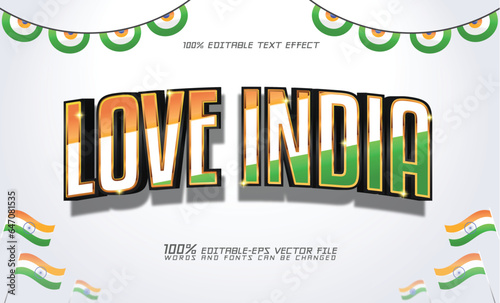 love india text effect