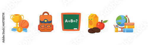 Educational and School Subject Supply and Element Vector Set