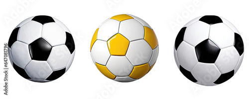 set of football isolated on white background