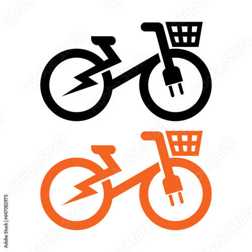 electric bicycle icon vector