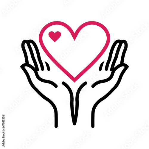 heart prays vector