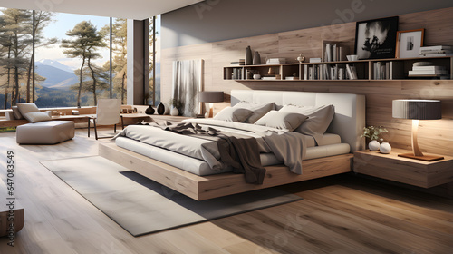 Scandinavian style interior design of modern bedroom © master graphics 
