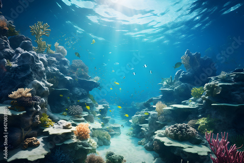 tropical coral reef with fish © sam