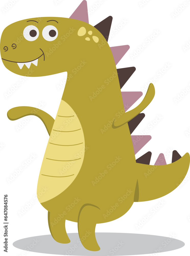 Fototapeta premium a cartoon dinosaur with a smile on its face