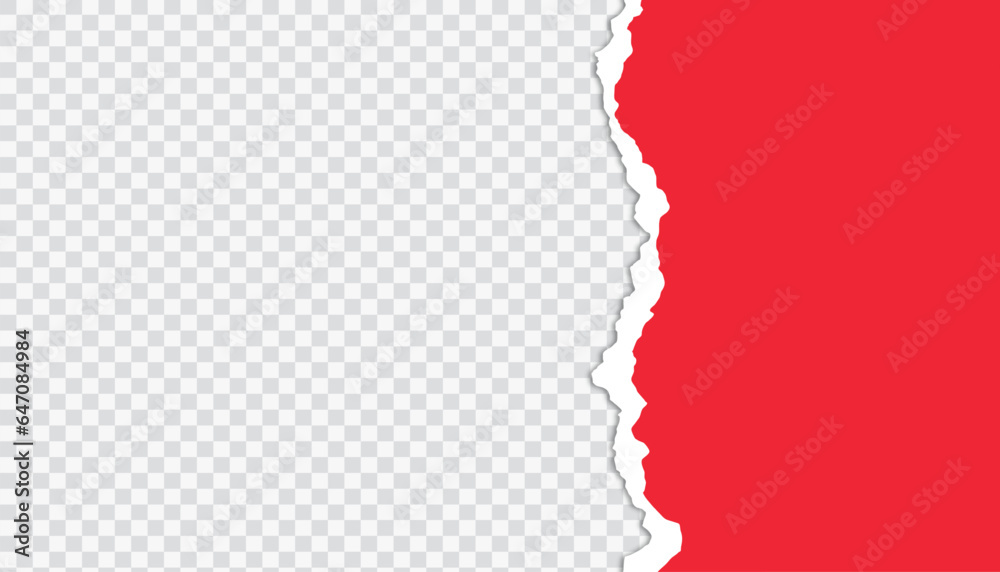 Torn paper. Vector illustration of torn red paper sheet isolated on transparent background Torn paper. Vector illustration of torn red paper sheet isolated on transparent background