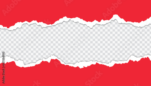 Wallpaper Mural Torn paper. Vector illustration of torn red paper sheet isolated on transparent background Torontodigital.ca