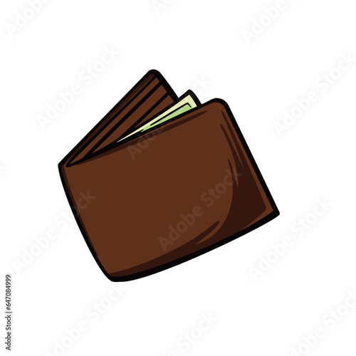 brown wallet icon vector illustration