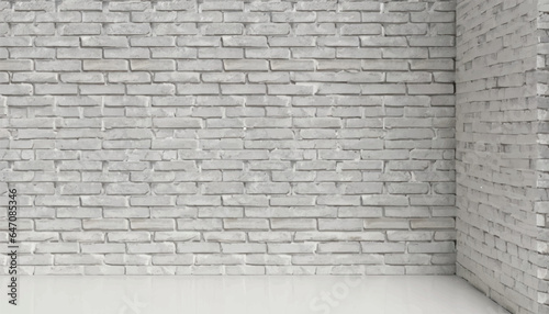 White brick wall backdrop, photorealistic of the interior, suitable for using in photo manipulations or as a Zoom virtual background vector Illustration.