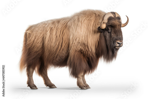 Musk ox on white background