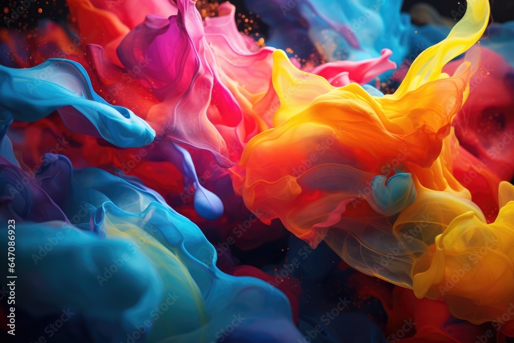 Fototapeta premium Multicolored splashes of oil paint