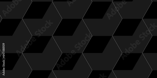 Background Black and gray cube geometric seamless background. Seamless blockchain technology pattern. Vector iilustration pattern with blocks. Abstract geometric design print of cubes pattern.