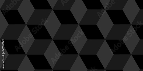 Background Black and gray cube geometric seamless background. Seamless blockchain technology pattern. Vector iilustration pattern with blocks. Abstract geometric design print of cubes pattern.