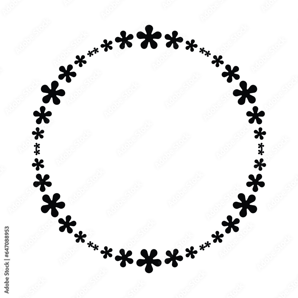 Star frame circle border shape icon for decorative banner vintage doodle element for design in vector illustration