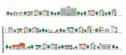 街並みのイラストセット