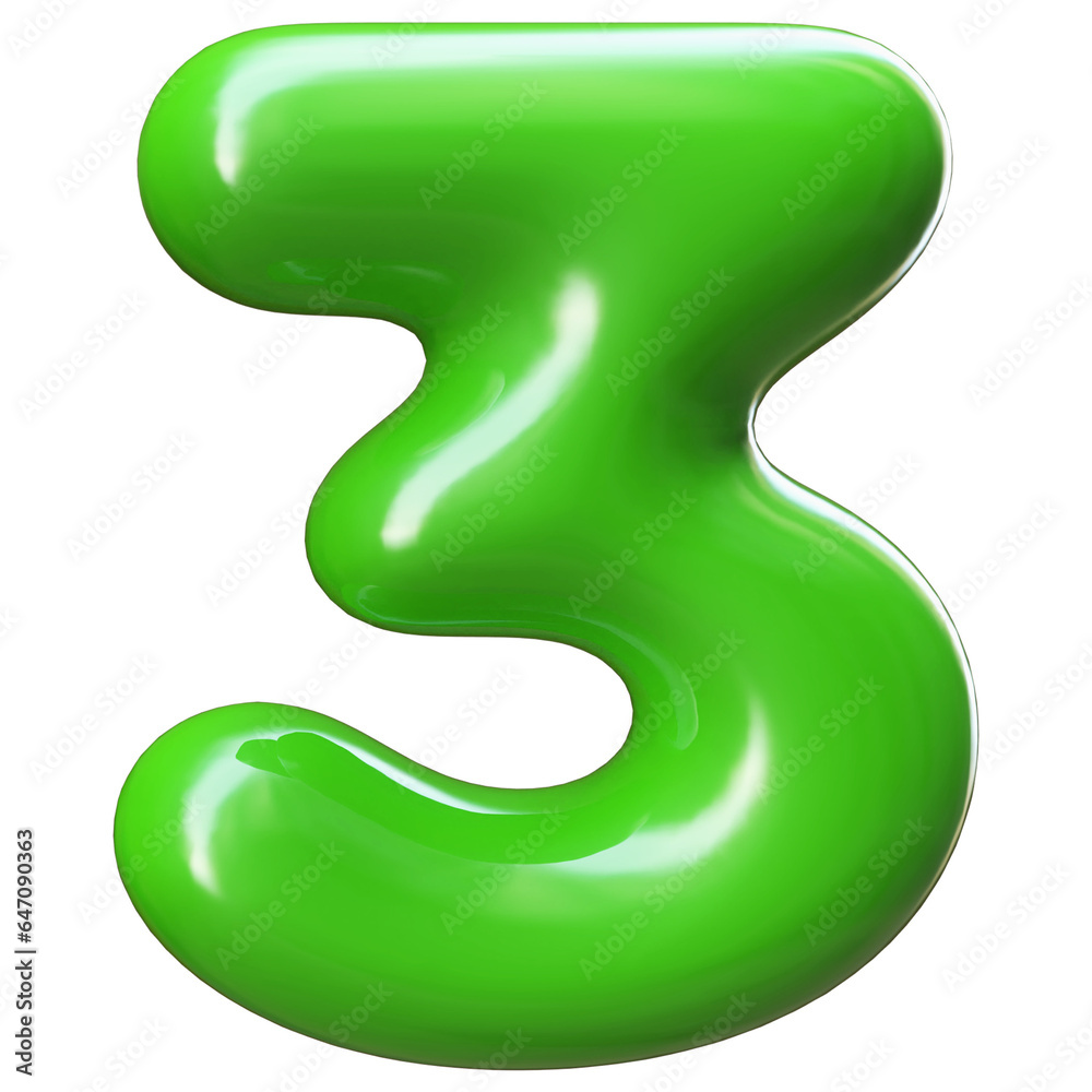 Bubble Green Number 3 Bubble Green Number 3