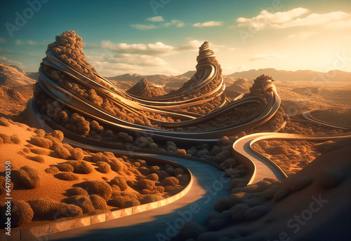 Beautiful Road with Winding Curves - Scenic Drive