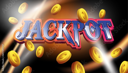 Gambling slot machine winning jackpot casino background with golden coins use for lucky winner and online casino concept.vector illustration design element.