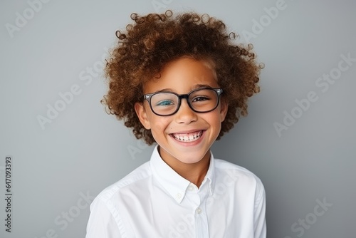 Portrait of a happy african american little girl in glasses