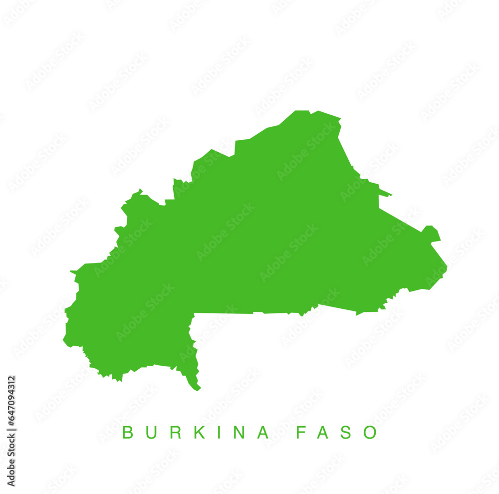 Burkina Faso green map vector art. Burkina Faso green map vector art.