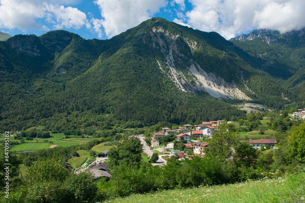 Summer view of little alpine village in Trentino Alto-Adige, Italy