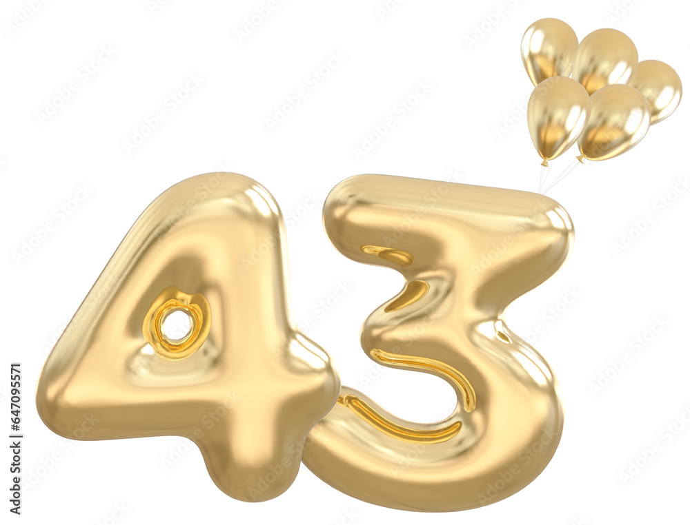 43 rd anniversary - gold number anniversary