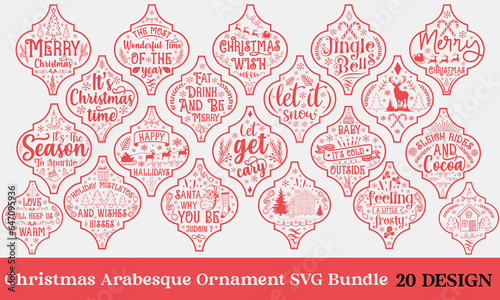 Christmas Arabesque Ornament SVG Bundle