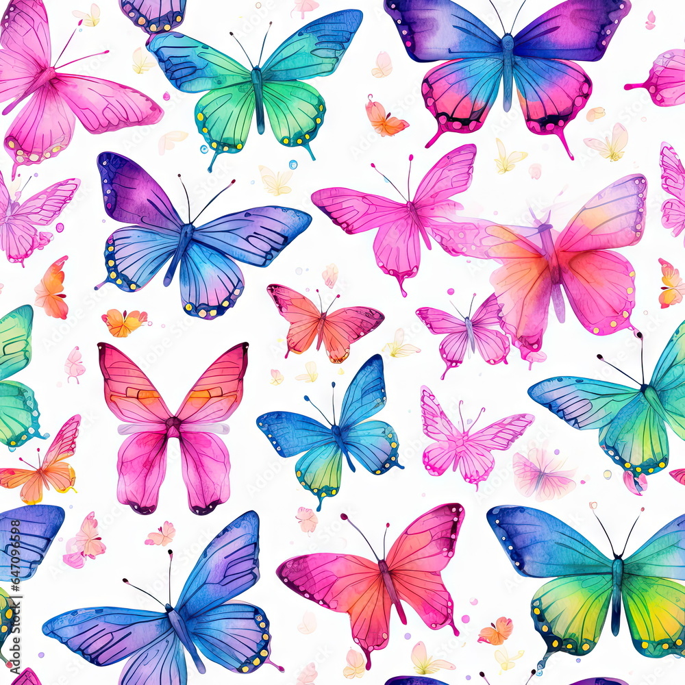 Fototapeta premium pattern for seamless Watercolor of butterflies