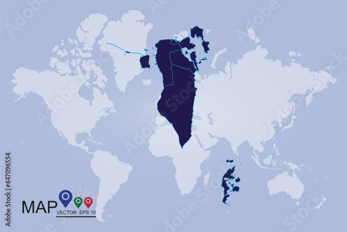 map of Bahrain ,High detailed blue vector map - Bahrain - Vector