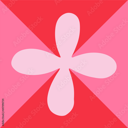 Abstract geometric shape, modern geometric element. Trendy minimalist basic figure,vector graphic design. Pink color.