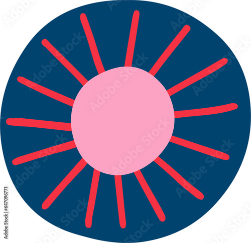 Abstract geometric shape, modern geometric element. Trendy minimalist basic figure,vector graphic design. Pink color.