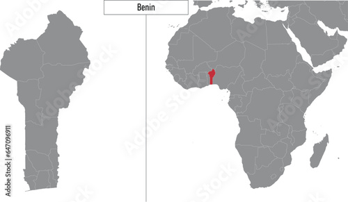 map of Benin and location on Africa map