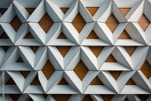 Minimalist geometric pattern on a building facade, Generative AI