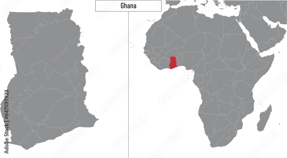 map of Ghana and location on Africa map