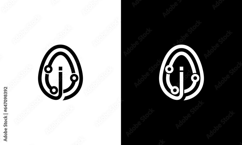 Egg with initial letter i concepts logo design graphic,
