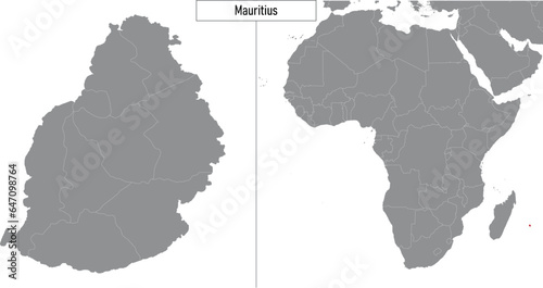 map of Mauritius and location on Africa map